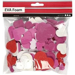 Mosgummihjerter, str. 20-50 mm, tykkelse 2 mm, ass. farger, 200 ass./ 1 pk.