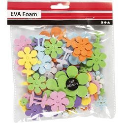 Mosgummiblomster, str. 10-60 mm, tykkelse 2 mm, ass. farger, 100 ass./ 1 pk.