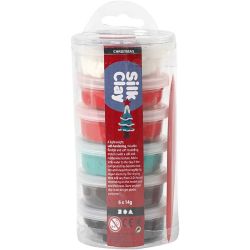 Silk Clay®, julefarger, 6x14 g/ 1 pk.