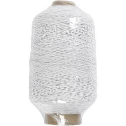 Tynn, rund elastisk tråd, hvit, 1500 m/ 1 rl.