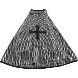 Kappe, Ridder, L: 49 cm, str. 5-6 &aring;r, svart, s&oslash;lv, 1 stk.