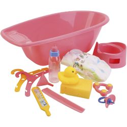 Dukkebadekar med tilbehør