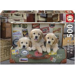 Puslespill hundehvalper, str. 34x48 cm, 500 brikker, 1 stk.