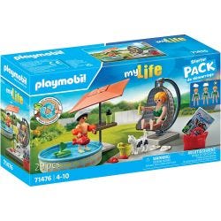 Playmobil dukkehus Plaskende moro i hagen