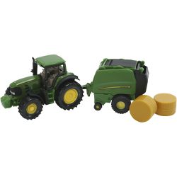 Siku traktor med halmpresser