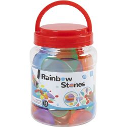 Gjennomsiktige regnbuefargede steiner, str. 3-9 cm, 36 stk./ 1 pk.