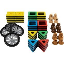 Magnetic Polydron Byggeklosser og Hjul