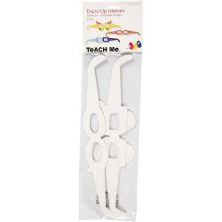 Briller, H: 4,5-10 cm, L: 32 cm, 230 g, hvit, 16 stk./ 1 pk.