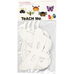 Insektmasker, H: 14-17 cm, B: 19,5-23 cm, 230 g, hvit, 16 stk./ 1 pk.