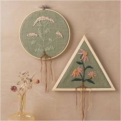 DIY Kit Broderi, Broderirammer, støvete grønn, 1 pk.
