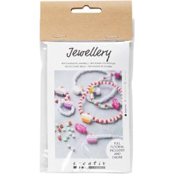 Mini DIY Kit Smykker, Elastisk armbånd og ring, 1 pk.