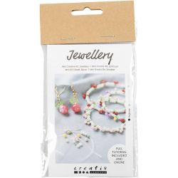Mini DIY Kit Smykker, Elastisk armbånd og ørering, 1 pk.