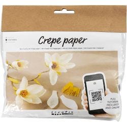 Mini DIY Kit Kreppapir, Magnoliagrein, Strekk-/krep: 180%, 1 pk.
