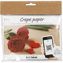 Mini DIY Kit Kreppapir, Roser, Strekk-/krep: 180%, 105 g, 1 pk.