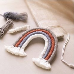 Mini DIY Kit Makramé, Regnbue, 1 pk.