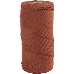 Macramè-Snor, L: 198 M, dia. 2 mm, brentorange, 330 g/ 1 rl.