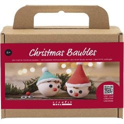 Mini DIY Kit Julekuler, Røde og grønne nisser, 1 pk.
