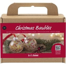 Mini DIY Kit Julekuler, Paljetter, 1 pk.