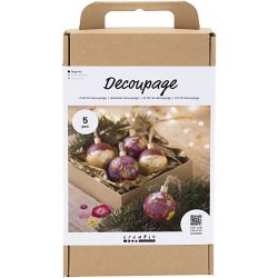 DIY Kit Decoupage, Tørkede blomster, julerød, 1 pk.