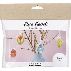 Mini DIY Kit Rørperler, Hengende eggdekorasjoner, ass. farger, 1 pk.