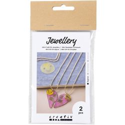 Mini DIY Kit Smykker, Vennskapshalskjeder i krympeplast, 1 pk.