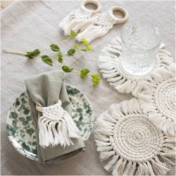 DIY Kit Makramé, Borddekorasjoner, off white, 1 pk.