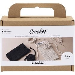Mini DIY Kit Hekling, Veske med rose, 1 pk.