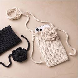 Mini DIY Kit Hekling, Veske med rose, 1 pk.