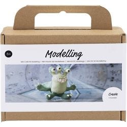 Mini DIY Kit Modellering, Monster Lulu, lys grønn, mørk grønn, 1 pk.
