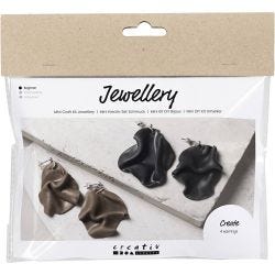 Mini DIY Kit Smykker, Brettede øreringer, 1 pk.