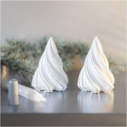 Mini DIY Kit Resin Støping, Juletrær, hvit, 1 pk.