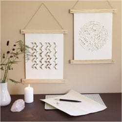 DIY Kit Papirkunst, Papir til oppheng, off white, 1 pk.