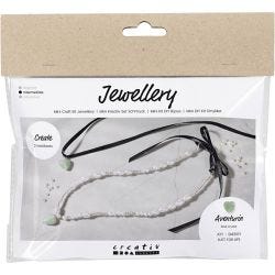 Mini DIY Kit Smykker, Aventurinhjerte, klar, 1 pk.
