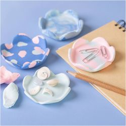 Mini DIY Kit Modellering, Skåler, pastellblå, lys pink, 1 pk.