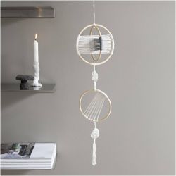 DIY Kit Makramè, Mobil, grå, off white, 1 pk.