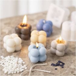 DIY Kit Lysstøping, Boblelys, beige, lys blå, creme, 1 pk.