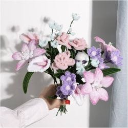 DIY Kit Blomster av Piperensere, Blomster, pastellfarger, 1 pk.