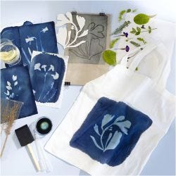 DIY Kit Cyanotrykk, Tekstil, blå, 1 pk.