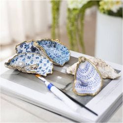 DIY Kit Decoupage, Østersskjell, blå, 1 pk.