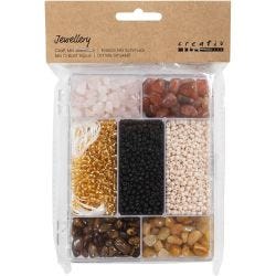 DIY Mix Smykker, Krystaller, str. 2,6-10 mm, hullstr. 0,8-1,2 mm, ass. farger, 1 pk.