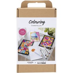 DIY Kit Fargelegging, Mal etter tall, tusjer, 1 pk.