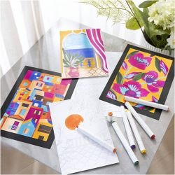 DIY Kit Fargelegging, Mal etter tall, tusjer, 1 pk.