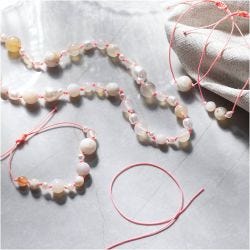 Mini DIY Kit Smykker, Halskjede og armbånd, pink, 1 pk.