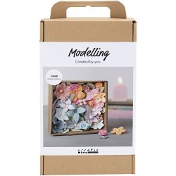 DIY Kit Modellering, Blomster, pastellfarger, 1 pk.