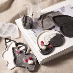 DIY Kit Resin Støping, Konkylie, svart, hvit, 1 pk.