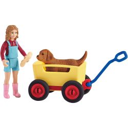 Schleich jente og valp