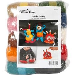 Nålefilting, ass. farger, 1 sett
