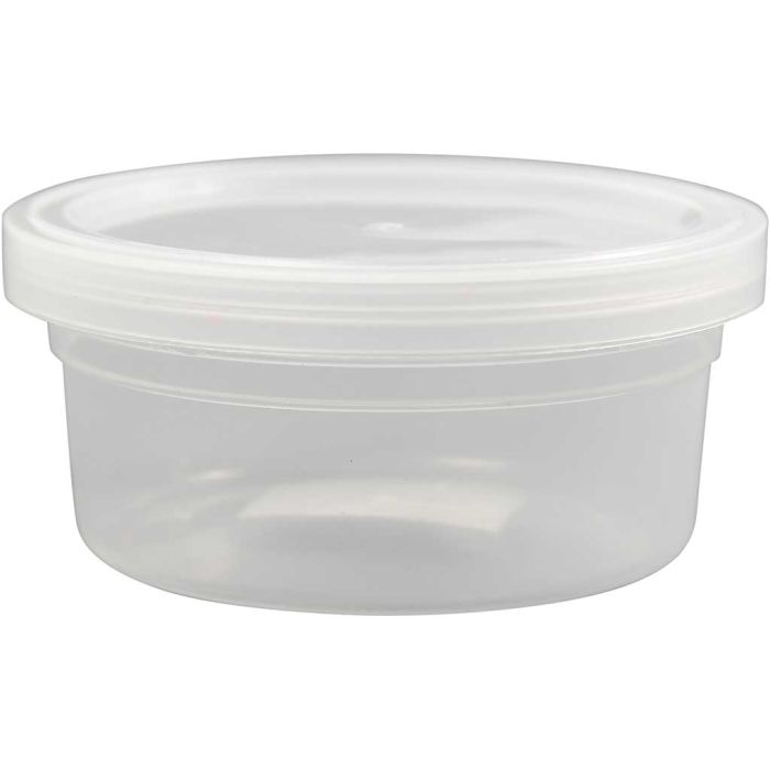 Plastboks med lokk, H: 38 mm, dia. 84 mm, 125 ml, 20 stk./ 1 pk.