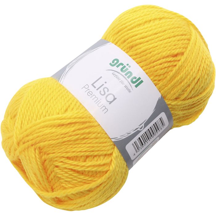 Acrylgarn, gul, 50 g/ 1 nst.