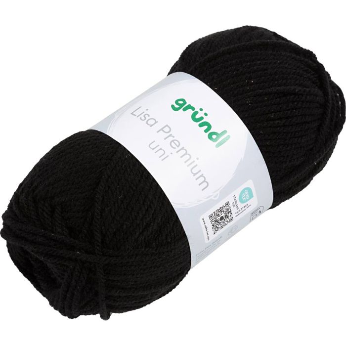 Acrylgarn, svart, 50 g/ 1 nst.